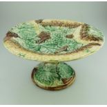 A lovely Victorian majolica pottery Cabbage leaf Comport C.19thC