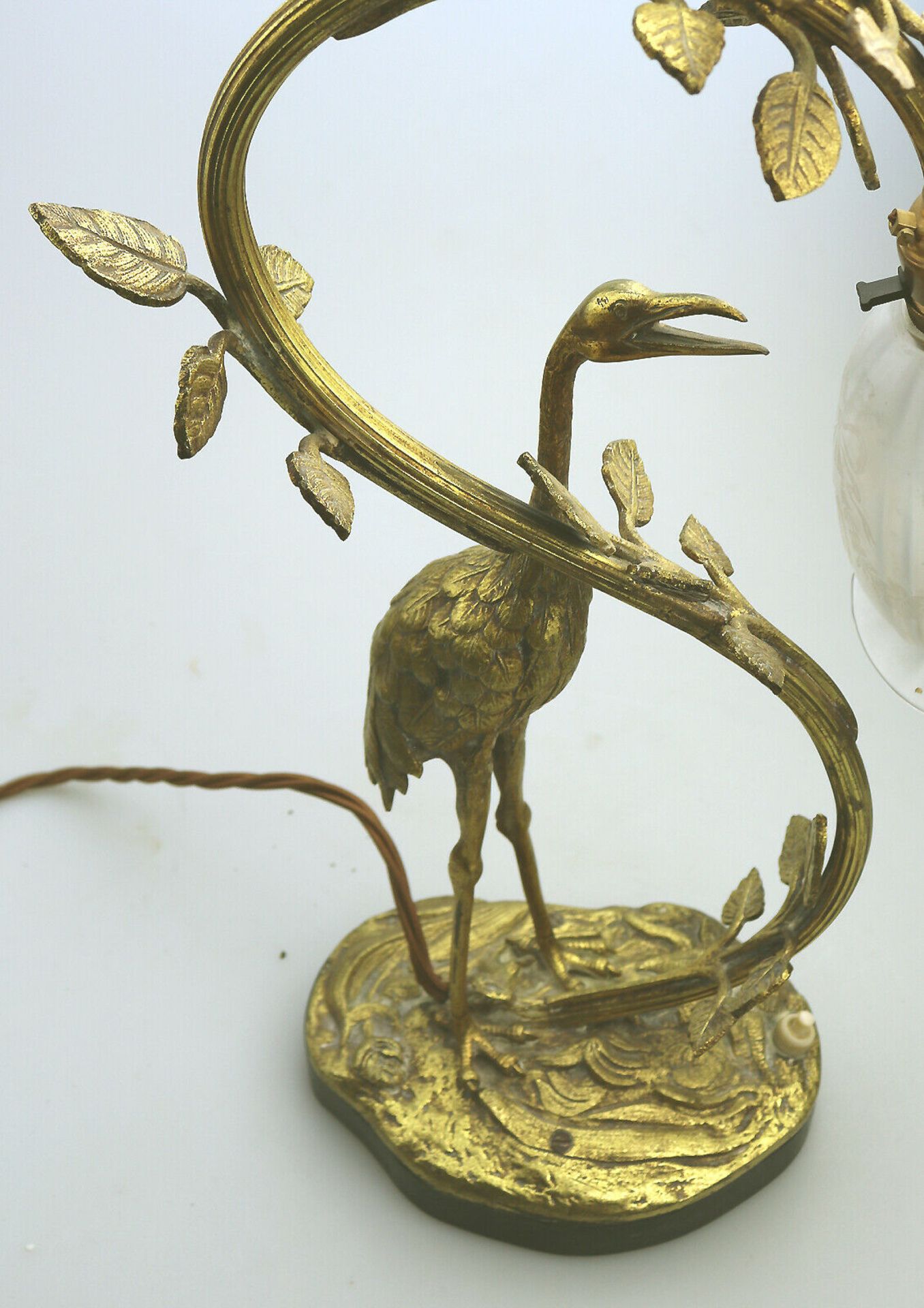 A good Edwardian gilt brass novelty Table Lamp 20thC - Image 4 of 7
