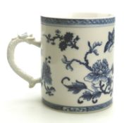A Chinese Export blue & white Porcelain dragon handled large Tankard C.19thC