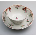 An attractive New Hall porcelain Tea Bowl & Saucer, ex de Saye Hutton Collection C.18thC