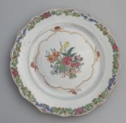 A Chinese porcelain Qianlong shaped Plate C.18thC