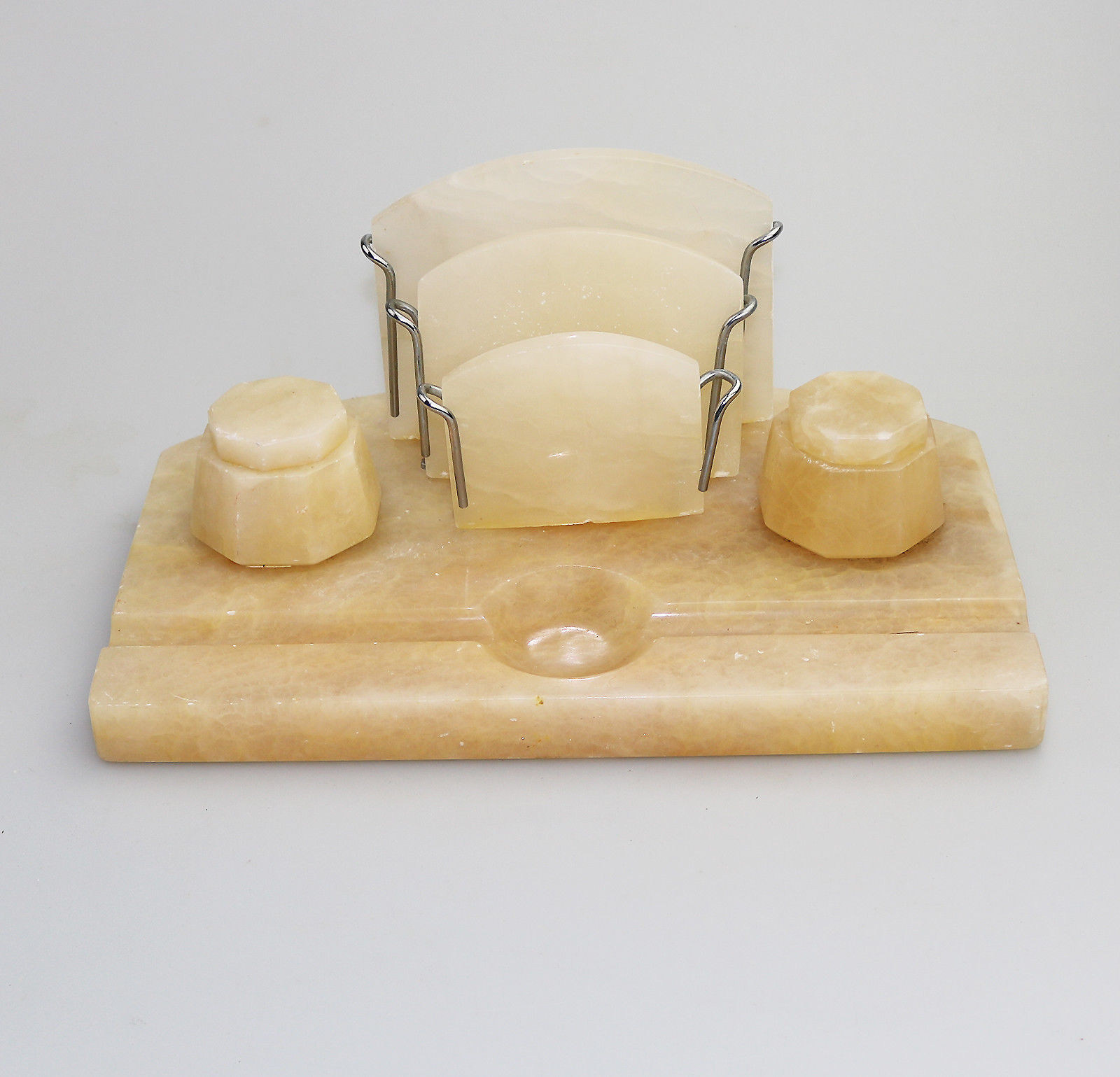 An Art Deco onyx desk Inkstand Set C.1920-40 - Image 2 of 5