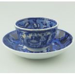 A scarce blue & white transferware pottery Tea Bowl C.1820