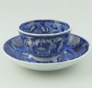 A scarce blue & white transferware pottery Tea Bowl C.1820