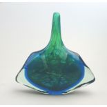 A large Maltese Mdina Art Glass Fish / Axe Head Vase C.1980