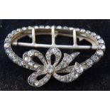 A large (tested) solid silver diamante / rhinestone Buckle C.1900+