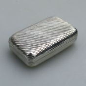 A good French solid silver reeded rectangular Snuff Box C.1830