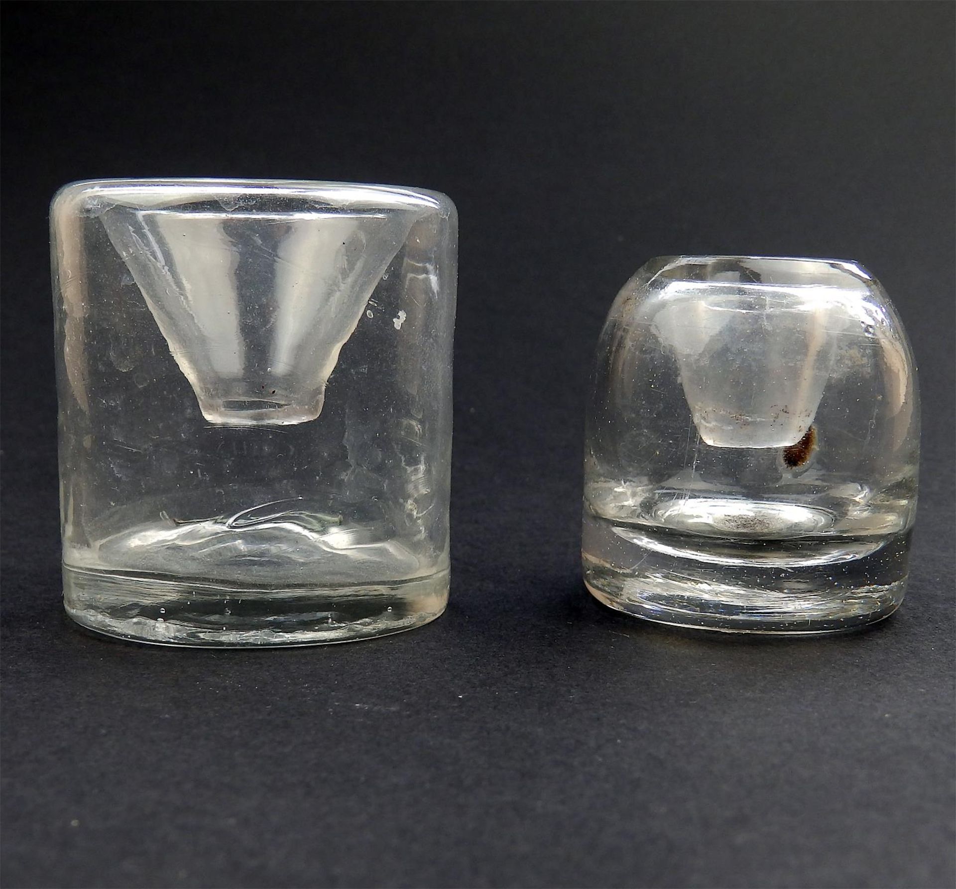 2X Victorian glass no spill Ink Bottles C.19thC - Image 2 of 2