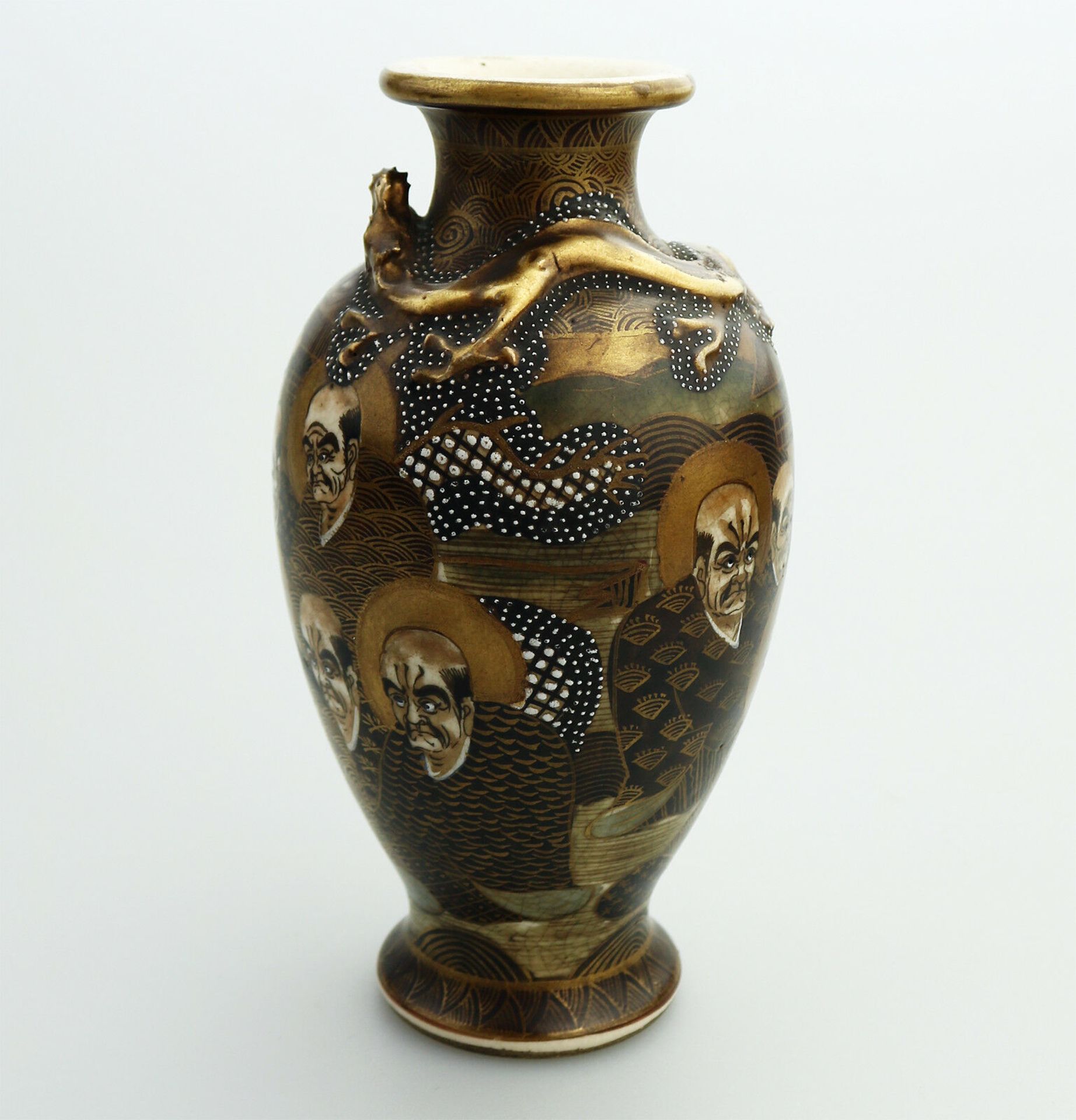 A good Japanese Satsuma Vase Immortals C.19thC - Image 3 of 4
