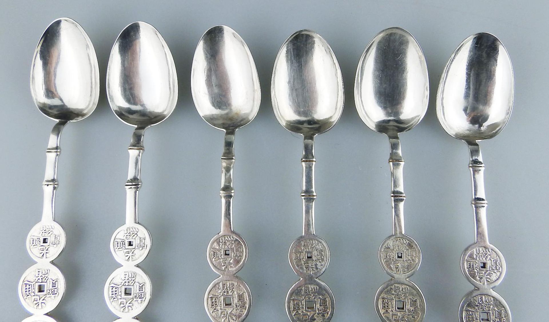 A set Chinese silver Shanghai Spoons by Lueng Wo C.19thC - Image 3 of 7