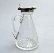 A Hukin & Heath solid silver Whisky Noggin Mini Spirit Decanter C.1917
