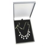 A fine Moonstone & solid silver Necklace, boxed