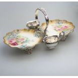A very good Royal Doulton / Walker & Hall hand painted Strawberry Stand C.1887