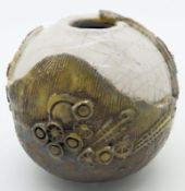 An interesting Contemporary Studio pottery lustre Sphere Vase by Vassos Demetr C.20thC