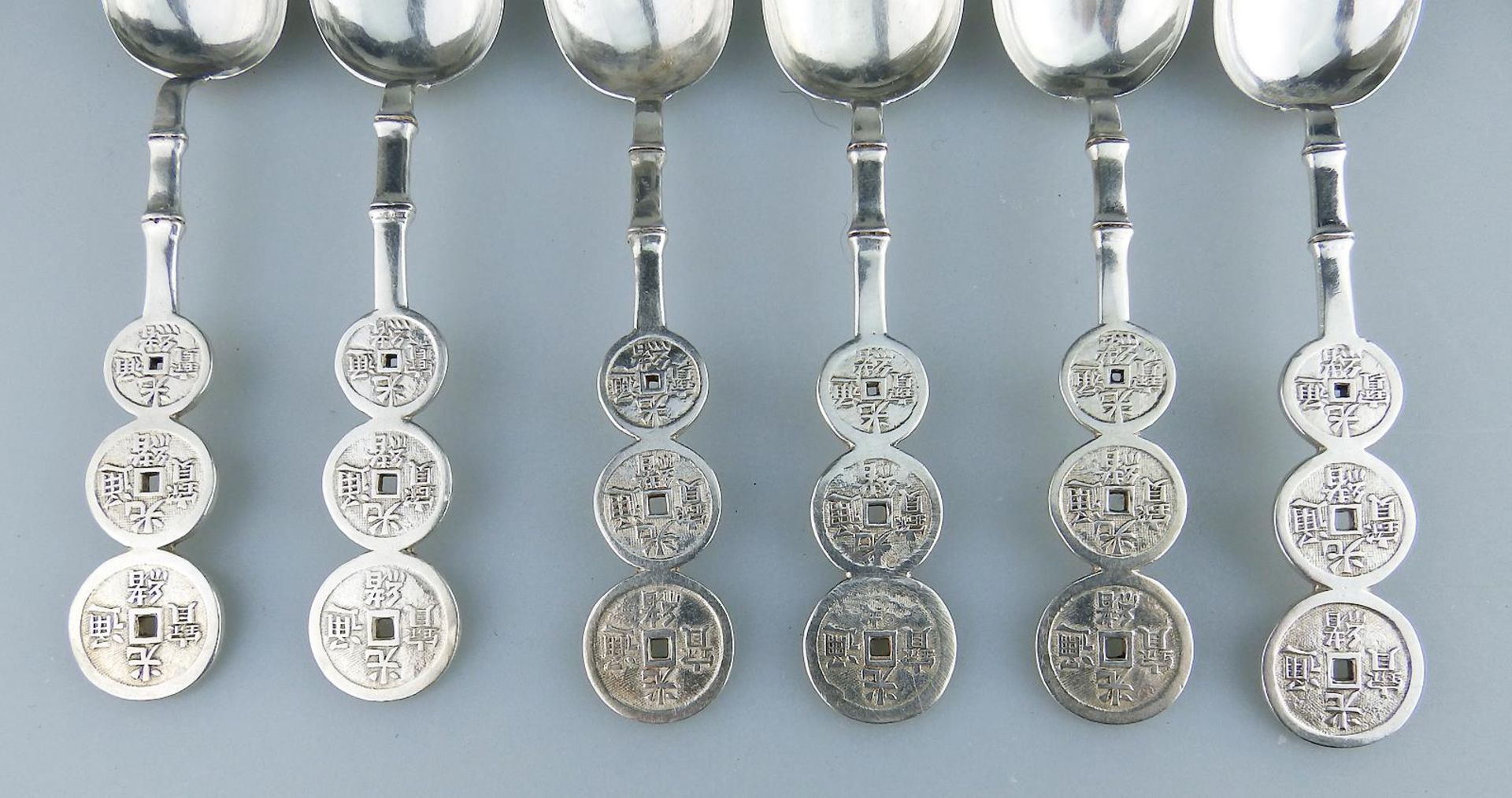 A set Chinese silver Shanghai Spoons by Lueng Wo C.19thC - Image 2 of 7