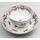 An attractive New Hall porcelain Tea Bowl & Saucer C.18thC