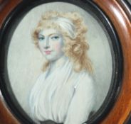 A good Portrait Miniature painting after Cosway C. Early 19thC