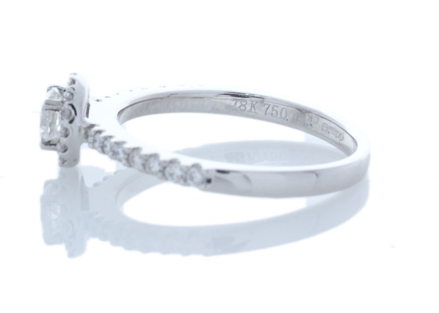 18ct White Gold Halo Set Ring 0.63 Carats - Image 2 of 5