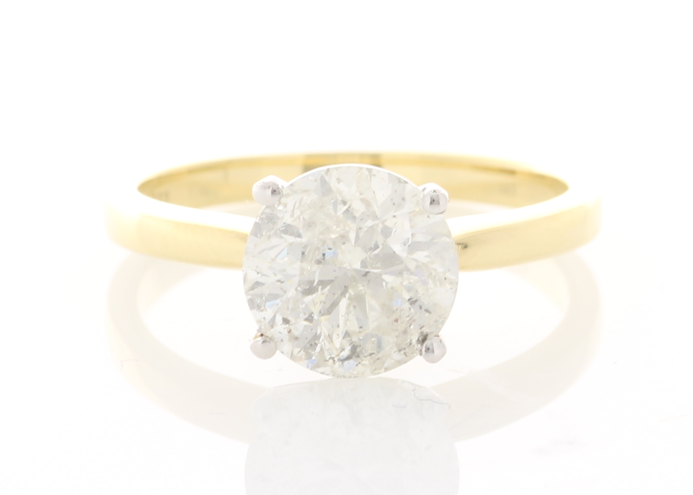 18ct Yellow Gold Prong Set Diamond Ring 2.21 Carats