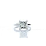 18ct White Gold Princess Cut Diamond Ring 3.09 Carats