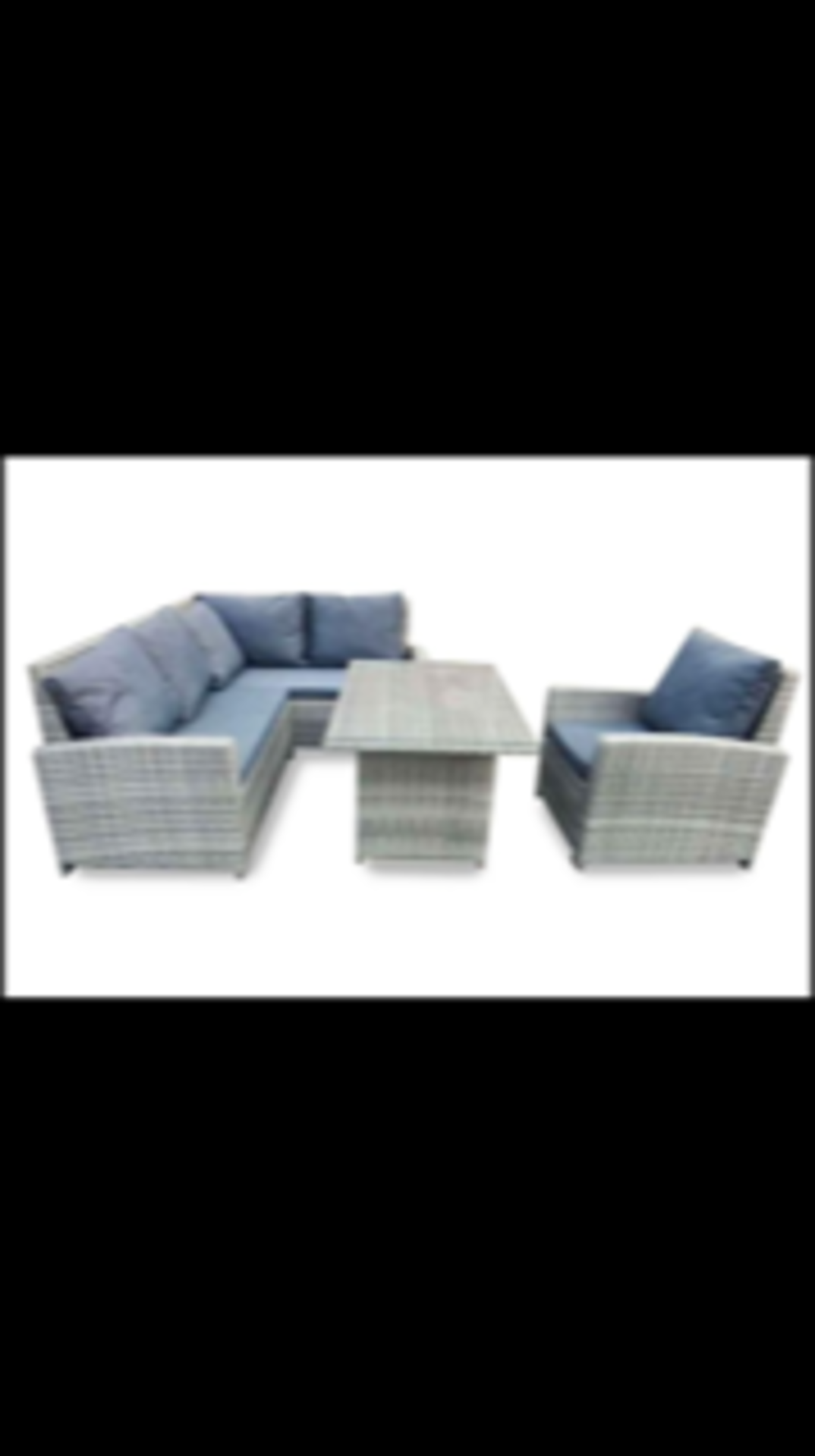 Rattan style garden dining set with weatherproof cover - Image 3 of 3