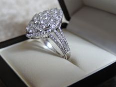 New Boxed With Paperwork 18Ct White Gold 1.55 Carats Diamond Ring