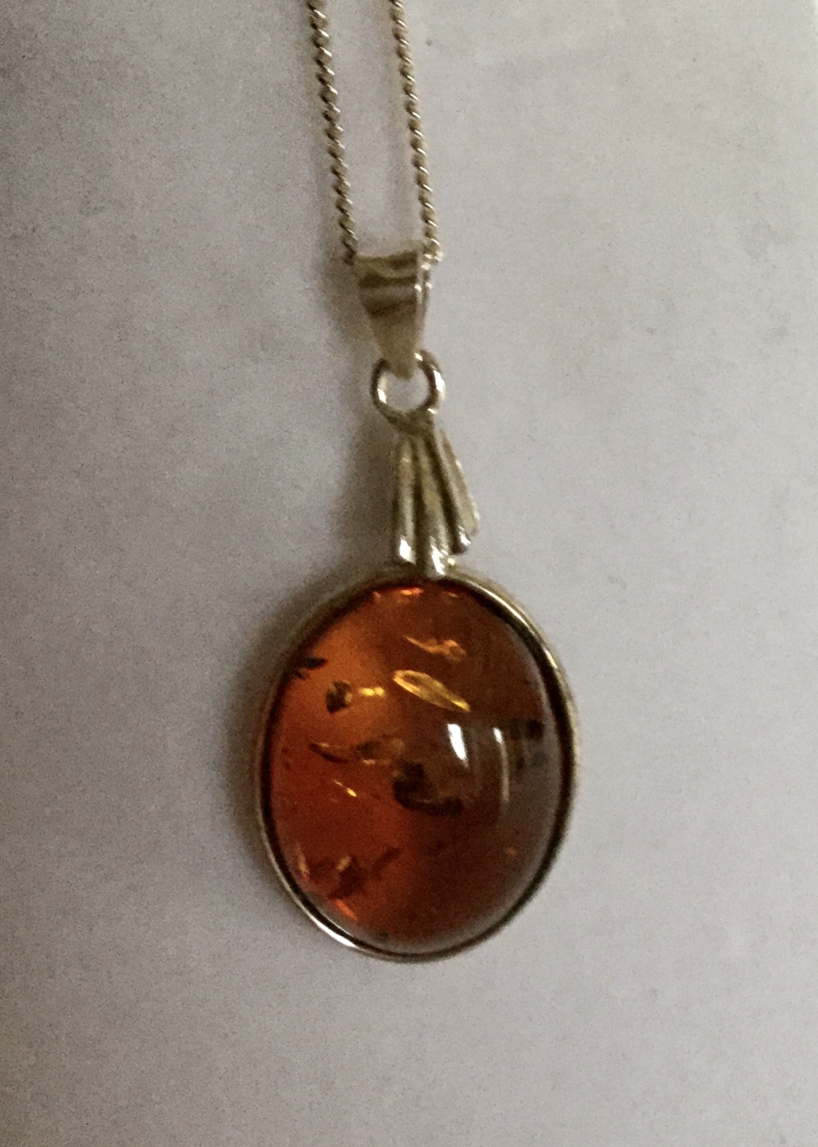 Baltic Amber Oval Pendant On Chain 925 Silver Necklace - Image 5 of 5