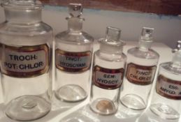 Antique Collection Finest English Glass Chemist & Pharmacy Bottles
