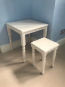 Pair Of Painted Shabby Chic Square Side Tables