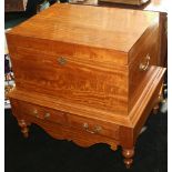 George Iv Solid Satinwood Silver Chest On Stand