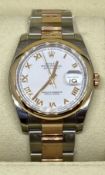 Gents Rolex Datejust 116201 36Mm Everose Gold & Stainless Steel *4 Years Gtee Remaining