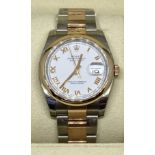 Gents Rolex Datejust 116201 36Mm Everose Gold & Stainless Steel *4 Years Gtee Remaining