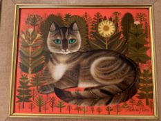 Original Sheila Flinn Oil Panting Cat Study