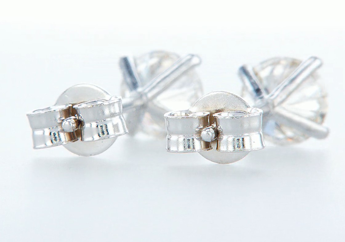 14 Kt. White Gold - Earrings - 1.00 Ct Diamond - Diamonds - Image 5 of 5