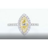 18 Kt. White Gold - Ring - 1.66 Ct Diamond - Diamonds