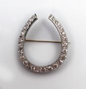 Fine Platinum Diamond Horseshoe Brooch C.1925