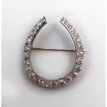 Fine Platinum Diamond Horseshoe Brooch C.1925