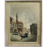 Antonio Devity (Italian, 1901-1993) Venice Canal Oil On Canvas