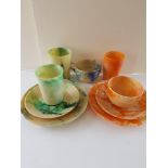 Vintage Bandalasta Ware Plate/Saucer/Cups And Tumblers