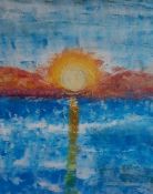 Italian Sunset In Acrylics On Canvas 60X60Cm By Lauraartist68