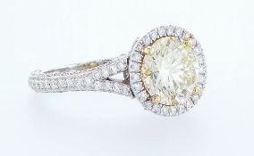 18 Kt. White Gold - Ring - 3.12 Ct Diamond - Diamonds