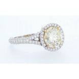 18 Kt. White Gold - Ring - 3.12 Ct Diamond - Diamonds