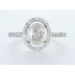 14 Kt. White Gold - Ring - 1.37 Ct Diamond - Diamonds