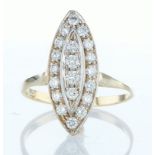 14 Kt. Yellow Gold - Ring - 0.46 Ct Diamond - Diamonds