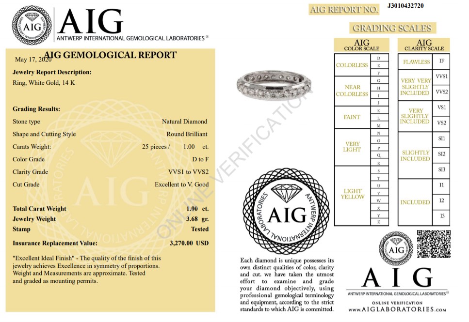 14 Kt. White Gold -Eternity Ring Diamond-1.00Ctw - Image 4 of 4