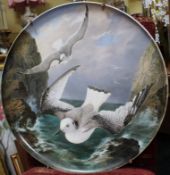 Fine 19Th C. Creil Et Montereau Painted Seagull Charger