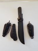 Military Jack Knives Plus 2 Others