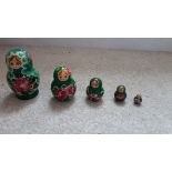 Old Set Of Wooden Matryoshka