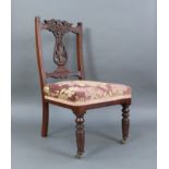 Edwardian Mahogany Nursing Chair With Upholstered Seat