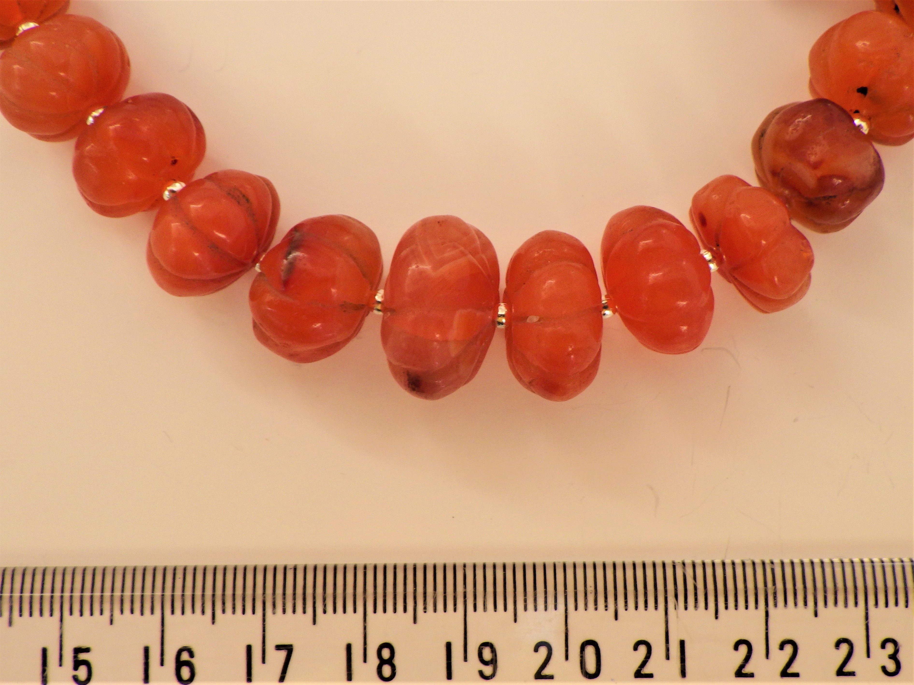 An Antique Tibetan Carnelian Necklace With Earrings - Image 2 of 2